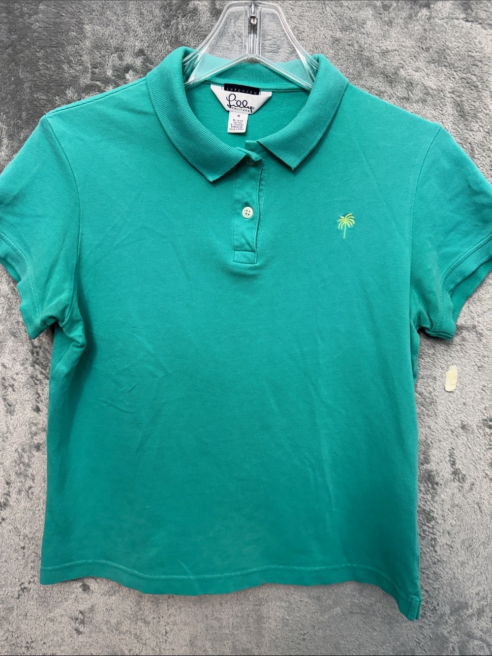 Shrunken Lily PulitzerMed polo Shirt with Palm Embroidery green